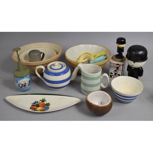 294 - A Collection of Various Mid/Late 20th century Kitchenalia to comprise Mixing Bowls, Cornishware Teap... 