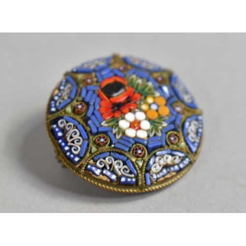 401 - An Early 20th Century Pretty Micro Mosaic Brooch, 3cm Diameter