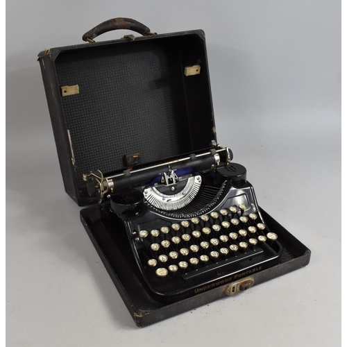 417 - An Early 20th Century Underwood Elliott Fisher Ltd Portable Typewriter