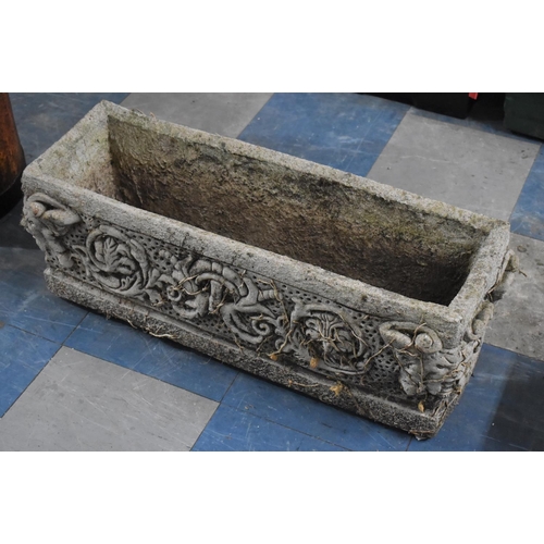 419 - A Rectangular reconstituted Stone Planter, 