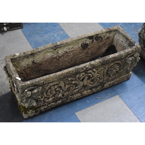 420 - A Rectangular reconstituted Stone Planter, 