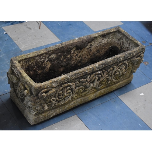 421 - A Rectangular reconstituted Stone Planter, 