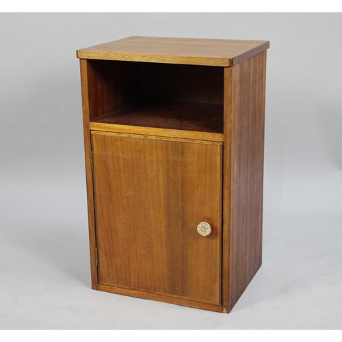 491 - A Small Bedside Cabinet with Open Store Over Cupboard Base, 39cm wide