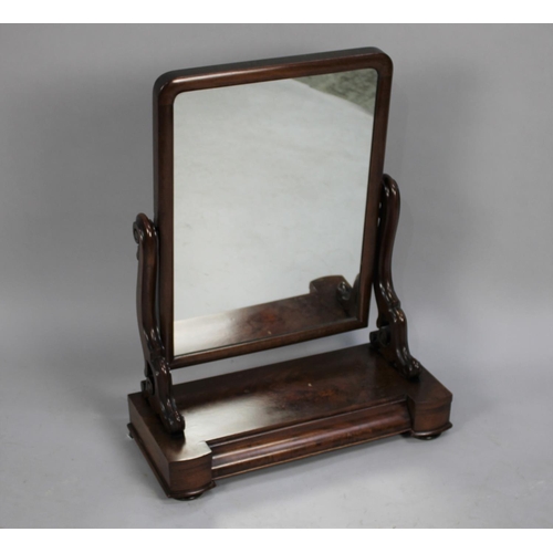 494 - A Victorian Mahogany Swing Dressing Table Mirror with Scrolled Supports and Single Drawer to Base, 5... 