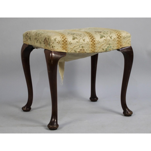 497 - A Mahogany Framed Stool with Pad Feet