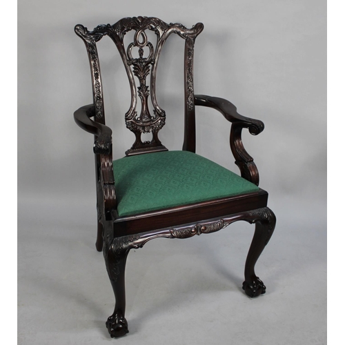 504 - A Reproduction Chippendale Style Armchair