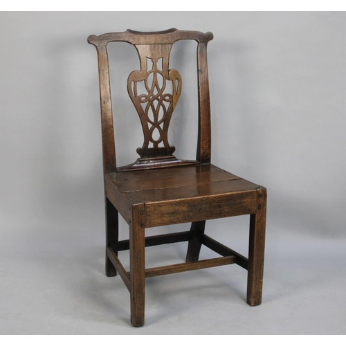 510 - An 18th/19th Oak Framed Chair with Pierced Framed Splat, with Some Condition Issues