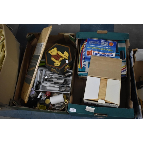 436 - A Collection of Various Sundries to comprise Teddy Bear Box, Cutlery Etc (Two Boxes Total)