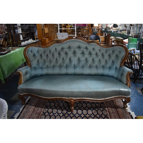 495 - A 19th Century Mahogany Framed Settee Having Winged Humped Back of Serpentine Form with Scrolled Elb... 