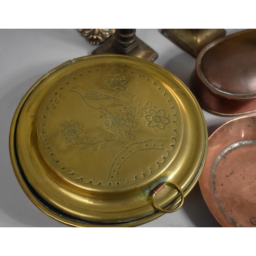 305 - A Collection of Various 19th Century and 20th Century Metalwares to include Copper Chargers, bedpans... 