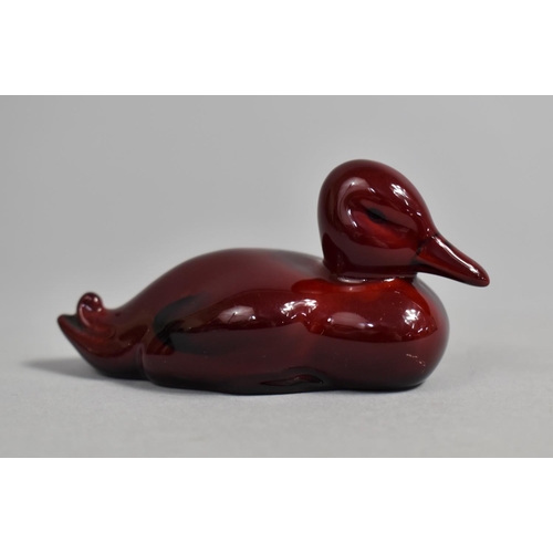 351 - A Small Royal Doulton Flambe Study of a Duck, 8cm long