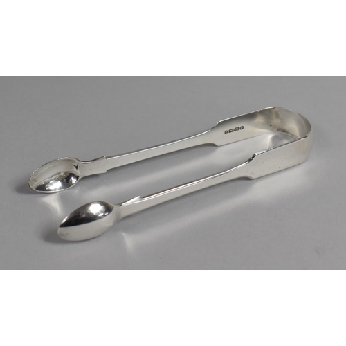 366 - A Pair of Early Victorian Sugar Tongs, of Plain Pad Nip Form, London Hallmark, 47.1g