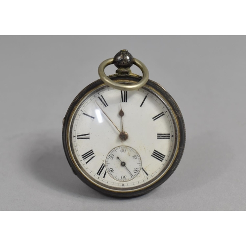 380 - A Late Victorian Silver Cased Pocket Watch with White Enamelled Dial, Roman Numerals and Subsidiary ... 