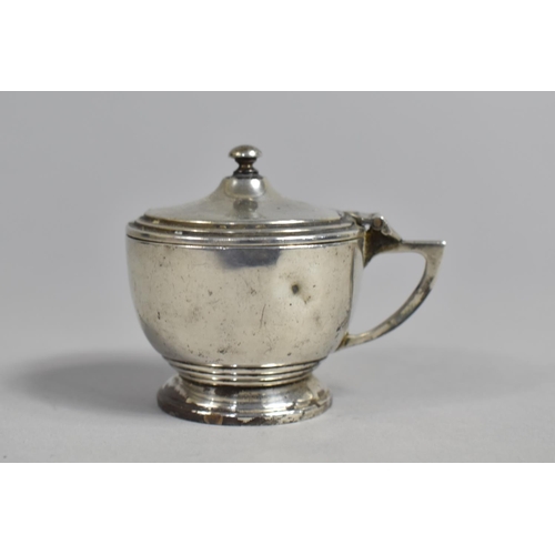 382 - An Early 20th Century Silver Mustard Pot, Birmingham Hallmark, Complete with Blue Glass Liner