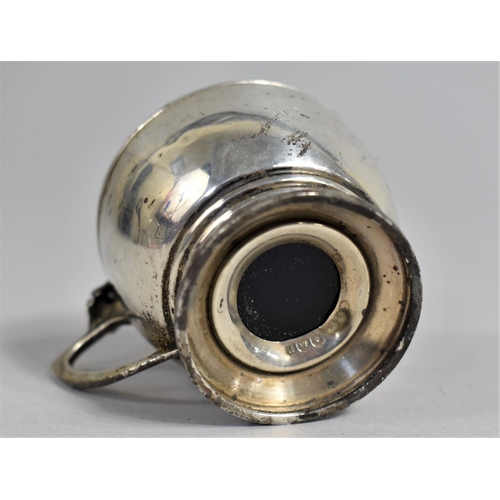 382 - An Early 20th Century Silver Mustard Pot, Birmingham Hallmark, Complete with Blue Glass Liner