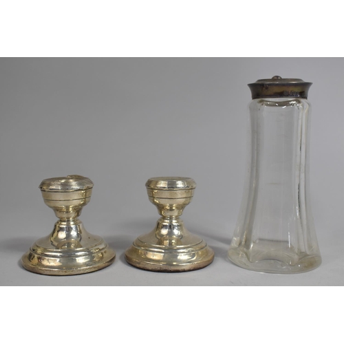 383 - A Pair of Silver Dwarf Candlesticks by Henry Clifford Davis, Weighted Bases, Birmingham Hallmark, 6c... 