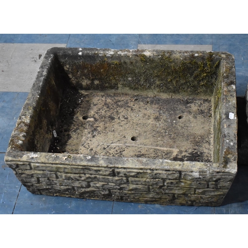 399 - A Reconstituted Stone Garden Planter of Rectangular Form, 64x51x20cms High