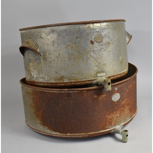 406 - Two Galvanised Metal Cisterns, Largest 58cms