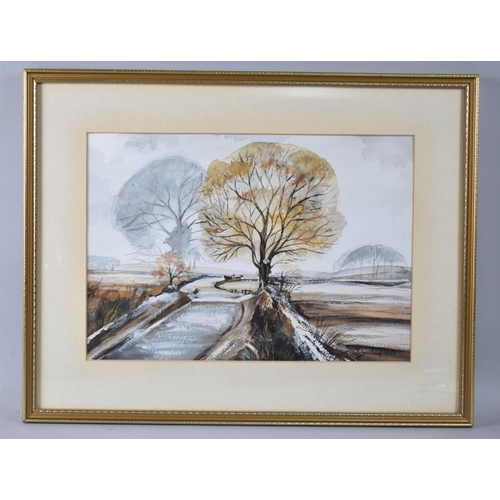 448 - A Framed Watercolour, Estuary Scene, Kath Andrew 1976, 33x23cm and a Framed Oil and Pastel, Winter C... 