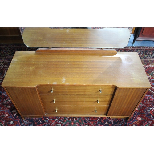 462 - A 1960's/70's Dressing Chest with Three Centre Drawers Flanked by Cupboards, 114cm wide