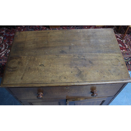 468 - A 19th Century Oak Secretaire Base with Pull Out Fitted Drawer, 89cm wide