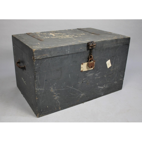 478 - A Vintage Wooden Officer's Travelling Trunk, 80cm wide