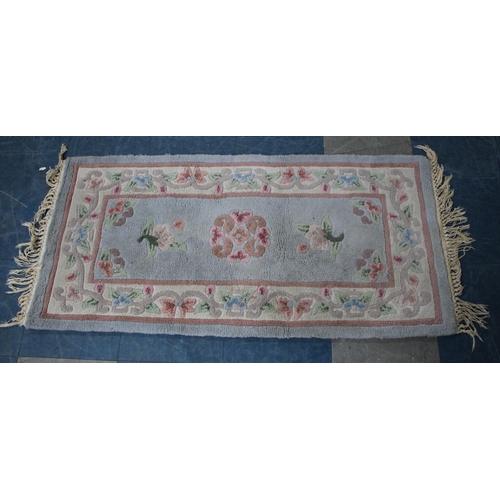 485 - A Small Chinese Woollen Hearth Rug, 124x60cm