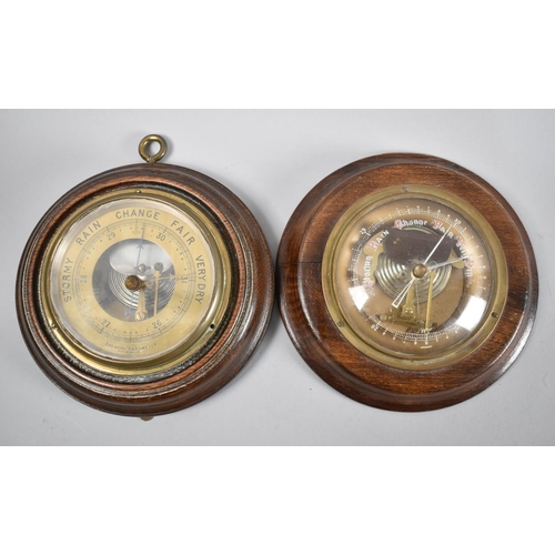 49 - Two Mid 20th Century Aneroid Wall Barometers, 17cms Diameter
