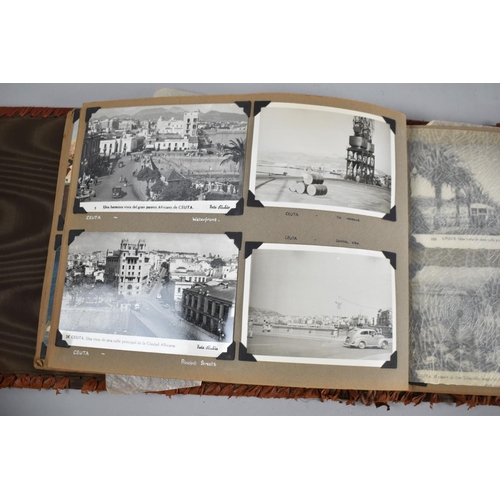 53 - A Mid 20th century Tooled Leather Photograph Album containing Photographs Taken on Trip to Tetouan, ... 