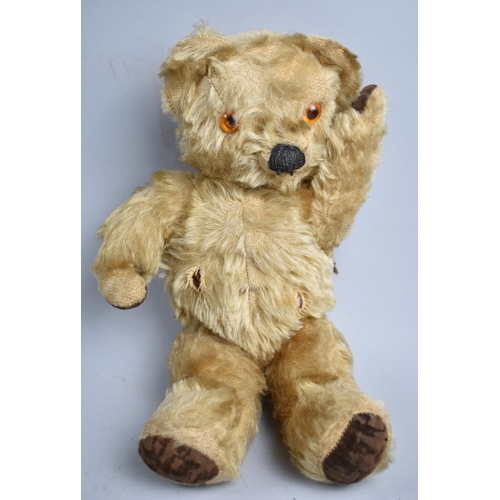 58 - A Vintage Plush Teddy Bear, 33cms HIgh