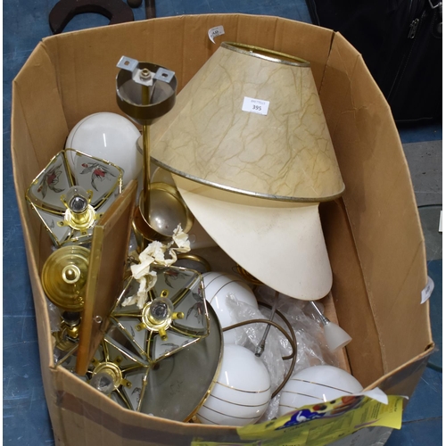 395 - A Box of Light Fittings etc