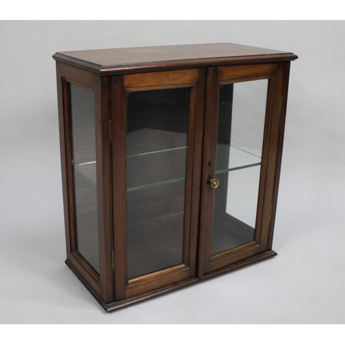 101 - An Edwardian Mahogany Cased Counter Shop Display Cabinet with Single Glass Shelf, 44cm wide and 48cm... 