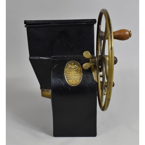 126 - A Victorian Brass Mounted Mechanical Bellows, T Canks Patent Alleviator, Working, 23.5cm high