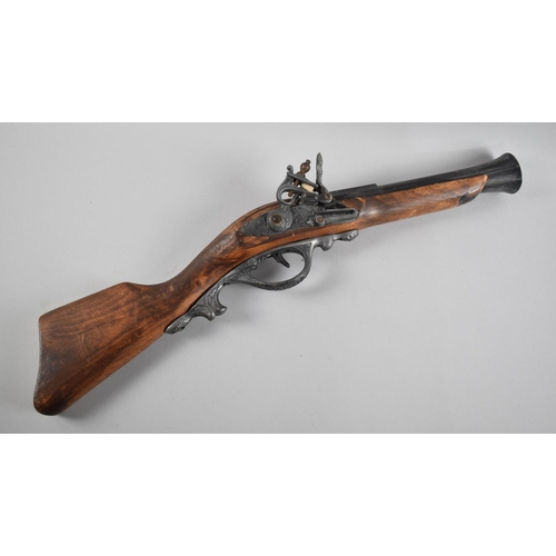 134 - A Late 20th Century Model of a Flintlock Blunderbuss, 49cm Long