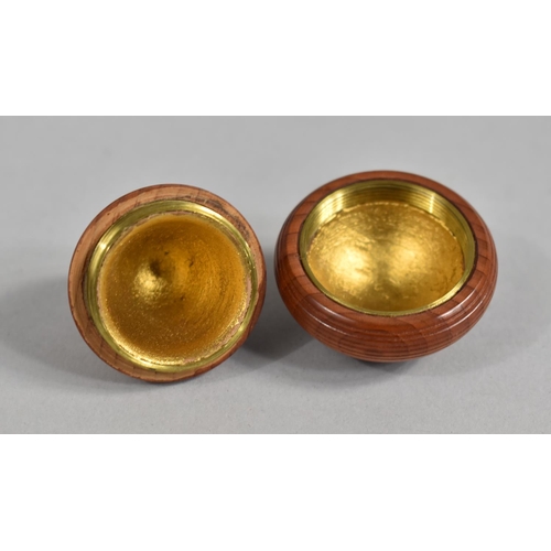 148 - A Novelty Treen and Brass Box in the Form of an Acorn, 5cm high