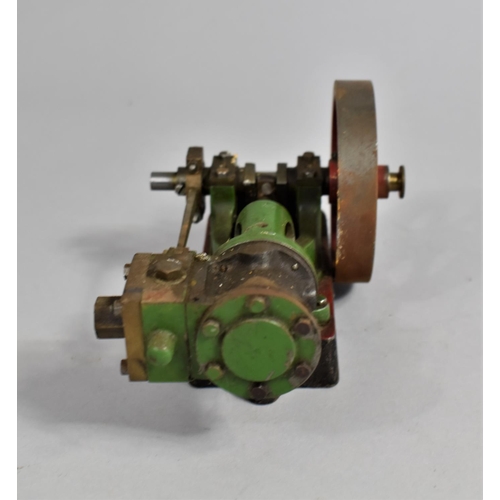 156 - A Vintage Scratch Built Horizontal Steam Engine with 70mm Flywheel, Turns Freely, 15cm Long