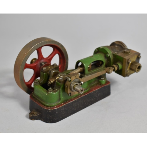 156 - A Vintage Scratch Built Horizontal Steam Engine with 70mm Flywheel, Turns Freely, 15cm Long