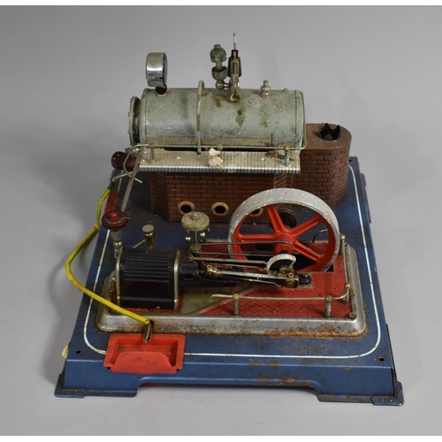 158 - A Mid 20th Century Tinplate Continental Stationary Engine and Boiler