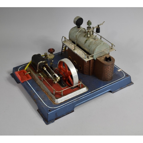 158 - A Mid 20th Century Tinplate Continental Stationary Engine and Boiler