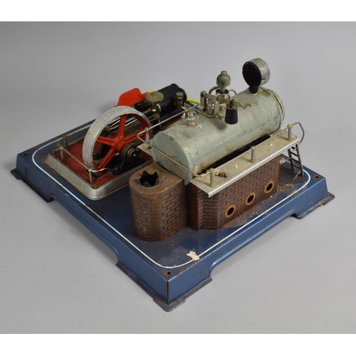 158 - A Mid 20th Century Tinplate Continental Stationary Engine and Boiler