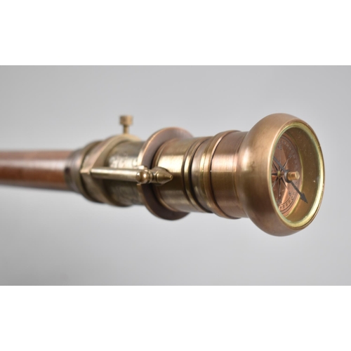 175 - A Reproduction Brass Telescope Topped Walking Cane, as was Made by Dollond 1929