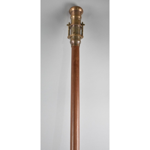 175 - A Reproduction Brass Telescope Topped Walking Cane, as was Made by Dollond 1929