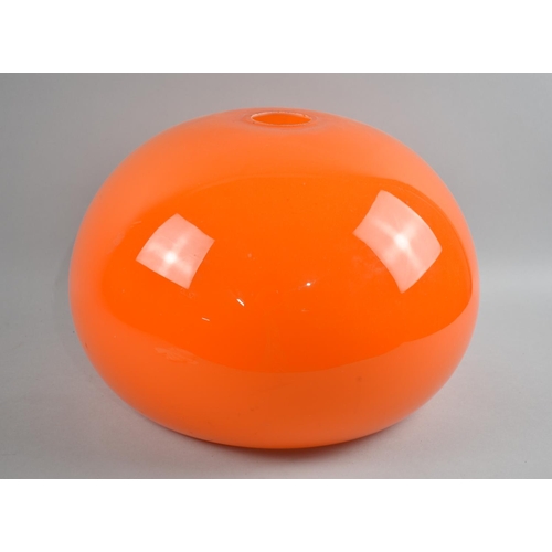 177 - A 1970's Orange Opaque Glass Ceiling Light Shade, 34cm Diameter