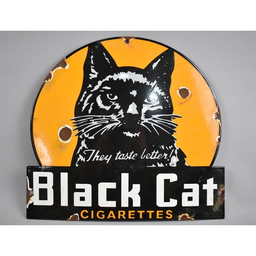 183 - A Reproduction Enamelled Sign for Black Cat Cigarettes, 30x28cm