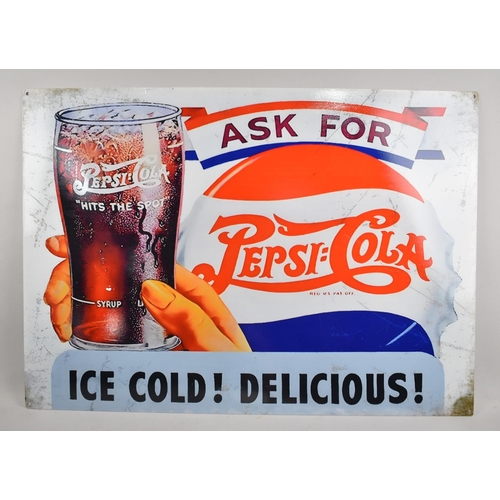 198 - A Reproduction Advertising Sign for Pepsi-Cola, Printed on Tin, 70x50cm