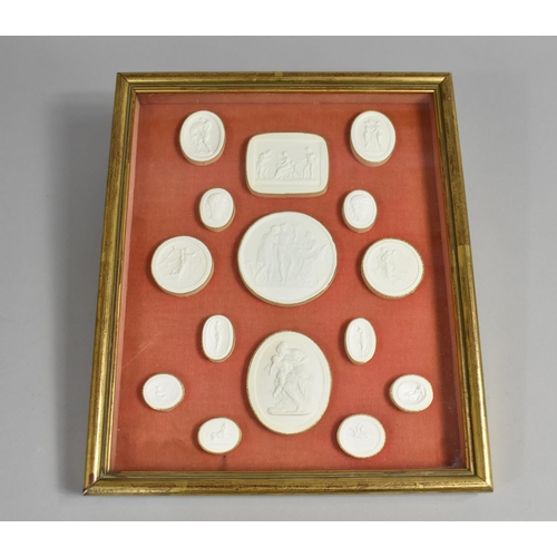 206 - A Framed Set of Plaster Intaglios