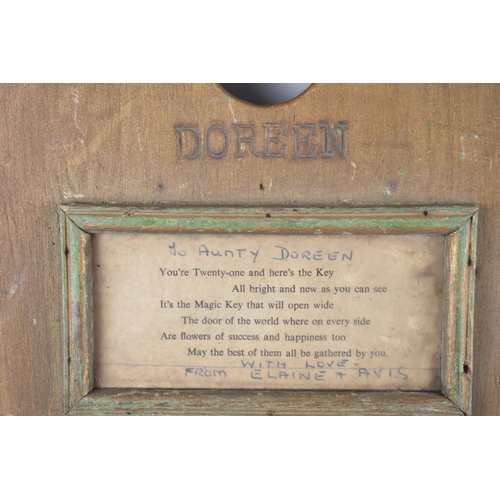 228 - A 21st Birthday Novelty in the Form of a Large Key, Inscribed Doreen, 60cm Long