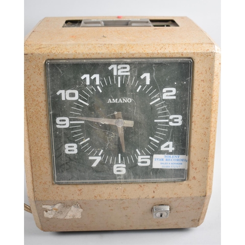 232 - A Mid 20th Century Time Recording Clock by Amano, Untested