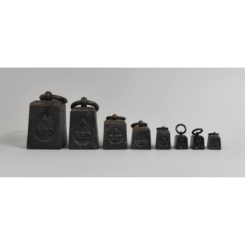 238 - A Collection of Graduated Cast Iron GPO Weights