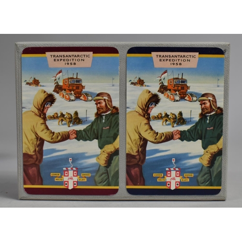 63 - A Mid 20th Century Boxed Set of Two Packs of Trans Antarctic Expedition 1958 Playing Cards